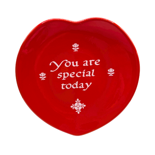 Vintage Waechtersbach "You Are Special Today" Red Celebration Plate - 1979 Tradition Heart Shaped