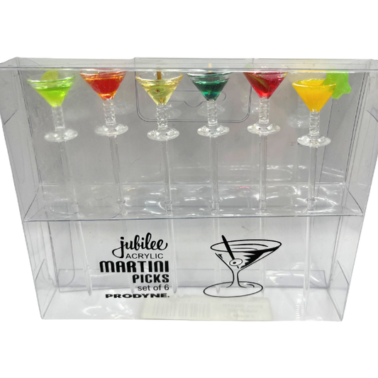 Jubilee Acrylic Martini Picks Set of Prodyne New in Opened Packageing