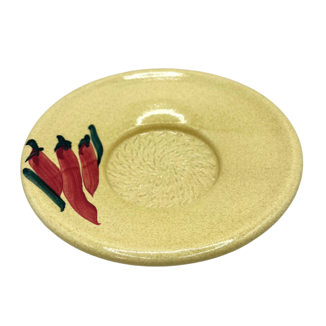 Contemporary Pottery Garlic Scraper Plate Stoneware Made in USA