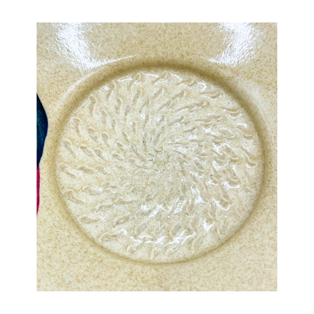 Contemporary Pottery Garlic Scraper Plate Stoneware Made in USA