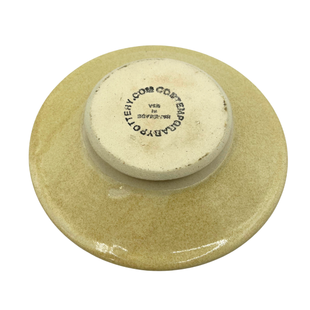 Contemporary Pottery Garlic Scraper Plate Stoneware Made in USA