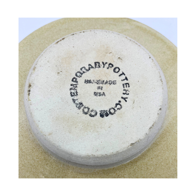 Contemporary Pottery Garlic Scraper Plate Stoneware Made in USA