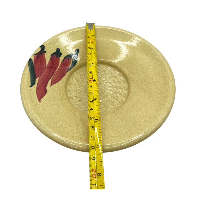 Contemporary Pottery Garlic Scraper Plate Stoneware Made in USA