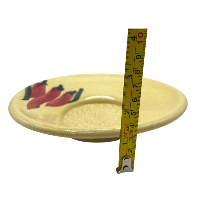 Contemporary Pottery Garlic Scraper Plate Stoneware Made in USA