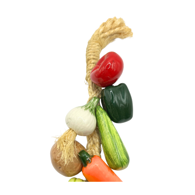Vintage Realistic Vegetable Kabob Ceramic Wall Hanging 14" Kitchen Decor