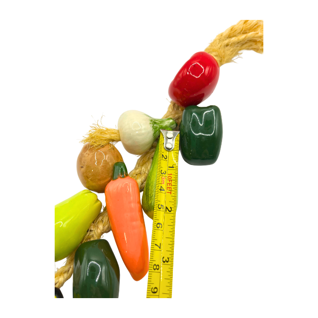 Vintage Realistic Vegetable Kabob Ceramic Wall Hanging 14" Kitchen Decor