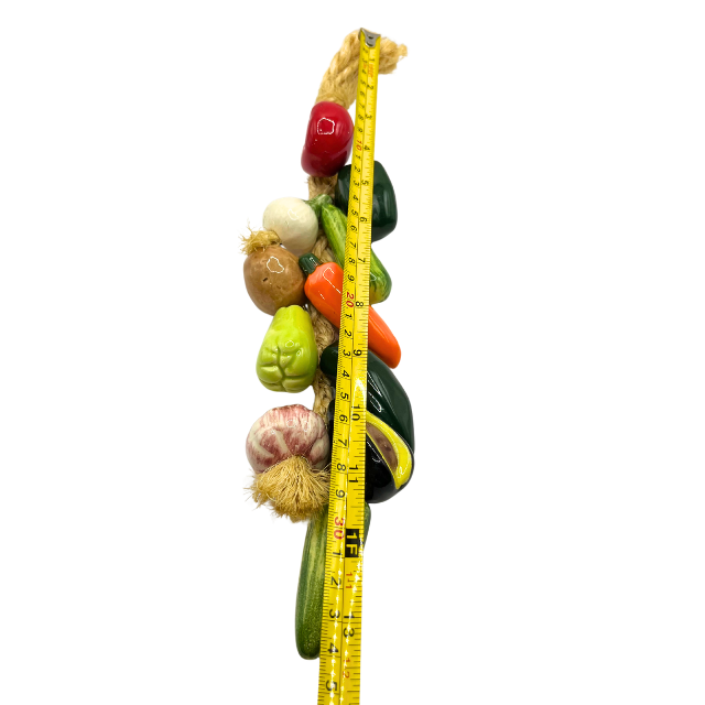 Vintage Realistic Vegetable Kabob Ceramic Wall Hanging 14" Kitchen Decor