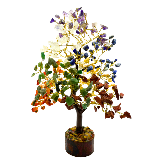7 Chakra Crystal Tree of Life 10" Natural Gemstone Feng Shui Money Tree Collectable Decor