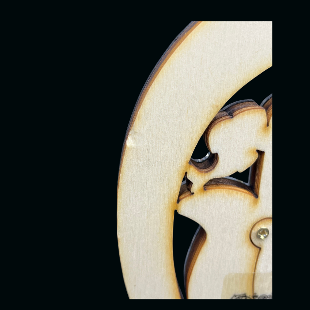Hamsa Hand & Horseshoe Wood Wall Plaque - Home Blessing with Semi-Precious Stones