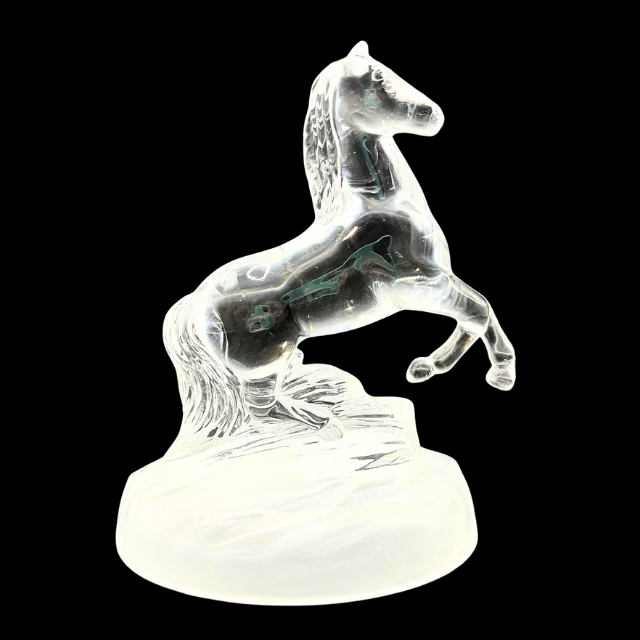 Vintage Crystal D'Arques Rearing Horse Figurine - 6" French Lead Crystal Statue