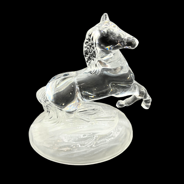 Vintage Crystal D'Arques Rearing Horse Figurine - 6" French Lead Crystal Statue