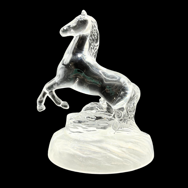 Vintage Crystal D'Arques Rearing Horse Figurine - 6" French Lead Crystal Statue