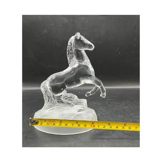 Vintage Crystal D'Arques Rearing Horse Figurine - 6" French Lead Crystal Statue