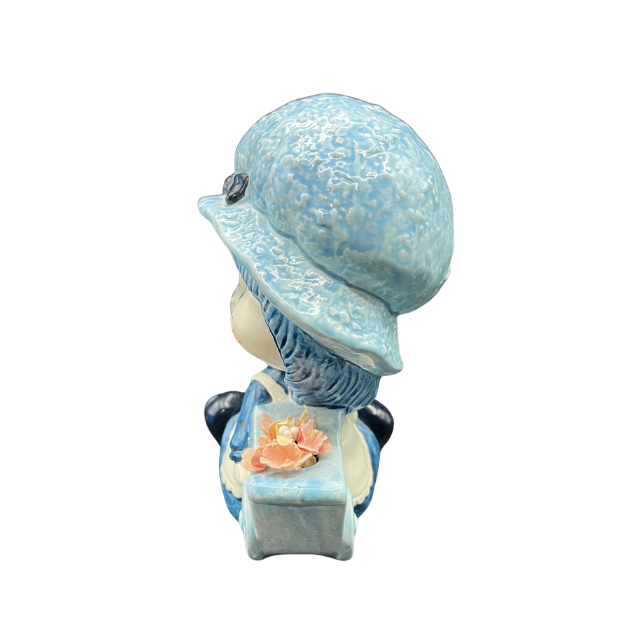 Vtg Strawberry Shortcake / Blueberry Muffin Plaster Figurine Doll Planter Hand Painted Made in Korea