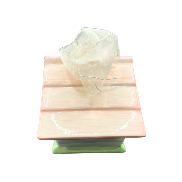 Vintage Ceramic Pink Floral Birdhouse by Mud Pie 1998