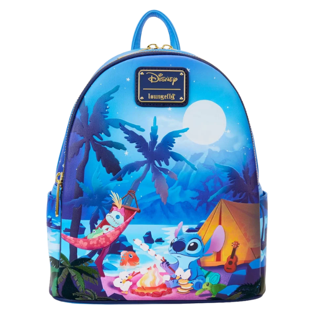 Loungefly Disney Stitch Camping Cuties Glow Mini Backpack New with Tags