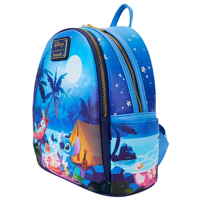 Loungefly Disney Stitch Camping Cuties Glow Mini Backpack New with Tags