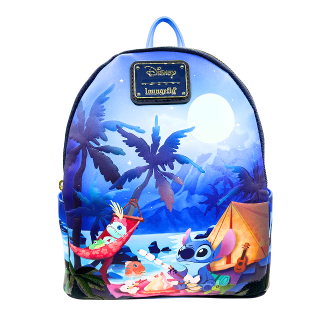 Loungefly Disney Stitch Camping Cuties Glow Mini Backpack New with Tags