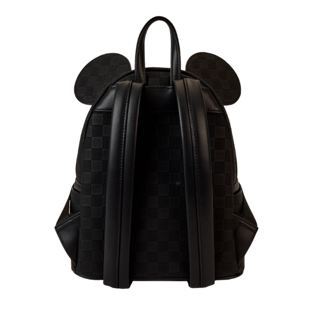 Loungefly Disney Mickey Ear Evergreen Mini Backpack  Black Checkered Pattern New with Tags