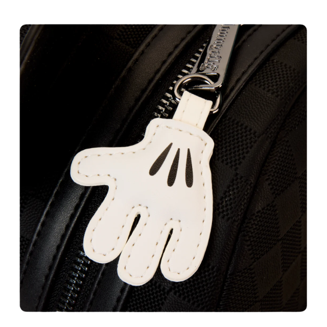 Loungefly Disney Mickey Ear Evergreen Mini Backpack  Black Checkered Pattern New with Tags