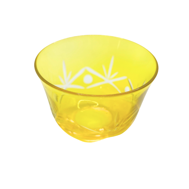 Vintage Design Guild Cut to Clear Crystal Dessert Bowls - Set of 3 Tonal Yellow