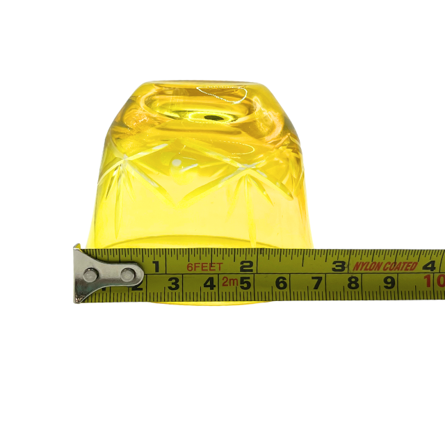 Vintage Design Guild Cut to Clear Crystal Dessert Bowls - Set of 3 Tonal Yellow