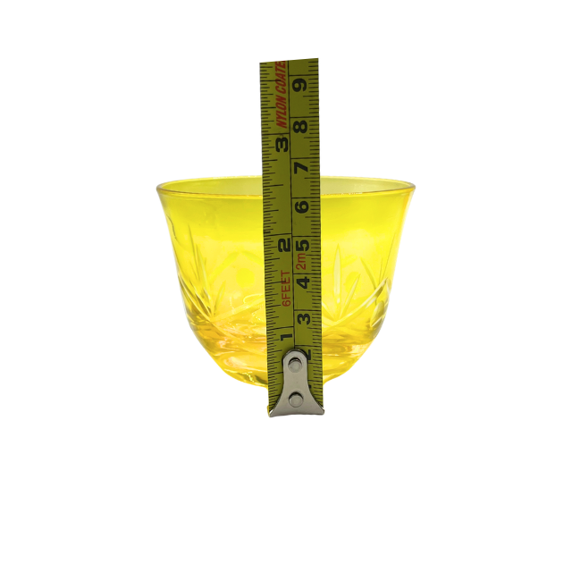 Vintage Design Guild Cut to Clear Crystal Dessert Bowls - Set of 3 Tonal Yellow