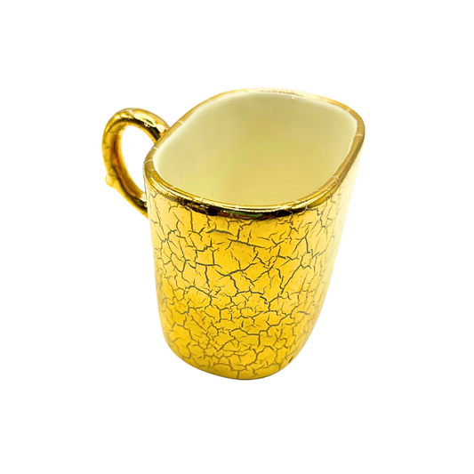 1970s Retro Ceramic Cigarette Caddy Gold Crackle