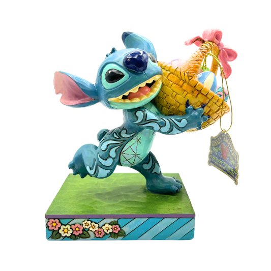 Jim Shore "Bizarre Bunny" Stitch with Easter Basket Disney Traditions