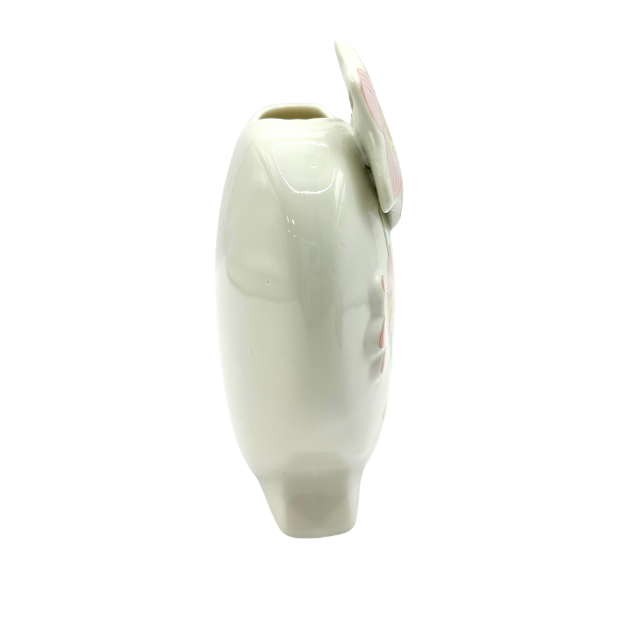 Vintage Heart Shaped Porcelain Vase with Lilly Flower Accents