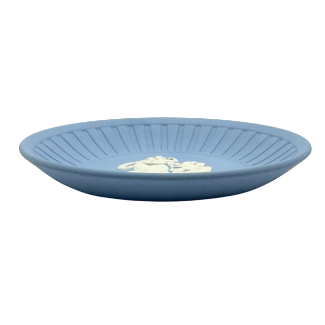 Vintage Wedgwood Blue Jasperware Round Ring Tray Trinket Dish Jasperware Dish