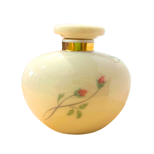 Vintage Lenox Rose Manor Porcelain Perfume Floral Design with Pink Roses 24K Gold Trim.