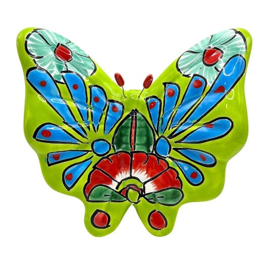 Mexican Talavera Butterfly  Ceramic Pottery Hand-Painted Indoor Outdoor Wall Decor