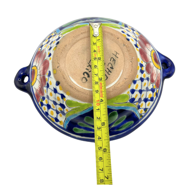 Vintage Mexican Talavera Cazuela Serving Dish Multi Color Floral