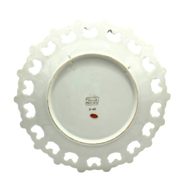 MCM Norcrest Fine China Happy Anniversary Celebration 8" Plate with Floral, Bells, Ribbons, and Gold Accents