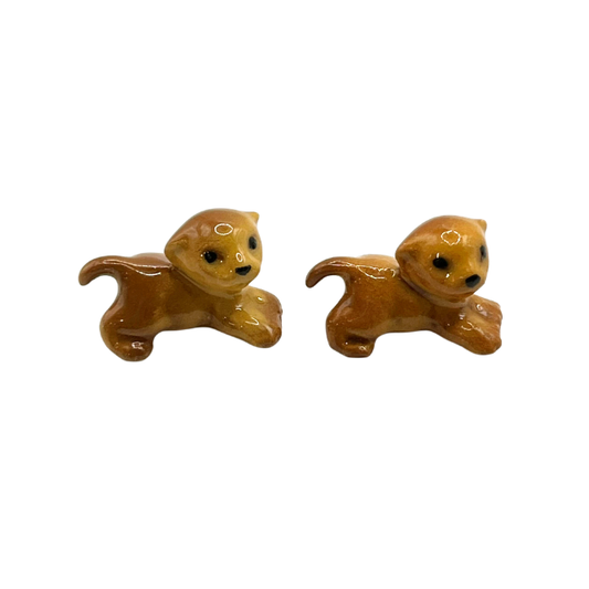 Vintage Hagen Renaker Lion Cubs Miniature Ceramic Collectable Figurines
