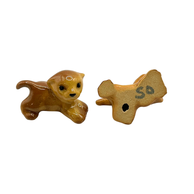 Vintage Hagen Renaker Lion Cubs Miniature Ceramic Collectable Figurines