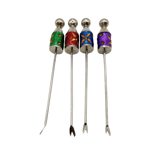 PIER 1 Glitter & Rhinestone Hors D' Oeuvre Appetizer Cocktail Picks with Holder