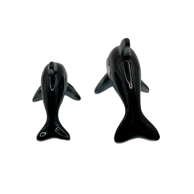 Mid Century Bone Chine Dolphin Minatare Figurines Made in Japan