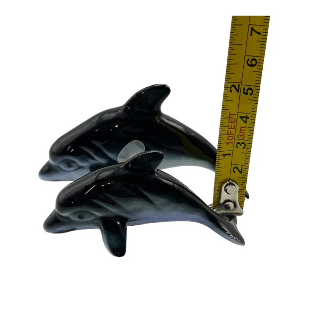 Mid Century Bone Chine Dolphin Minatare Figurines Made in Japan