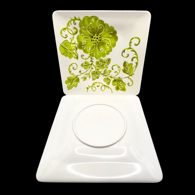 Laurie Gates Melamine Salad Plates 8.75" Embossed Floral Design Set of 6