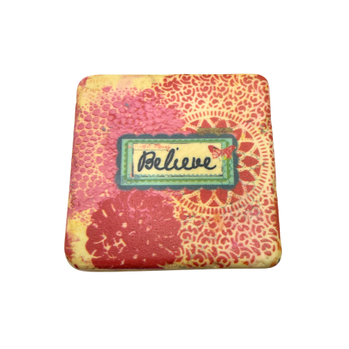 Christy Tomlinson Designs Motivating Coasters Cork Backing New Set of 4