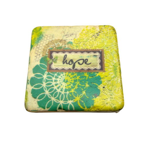 Christy Tomlinson Designs Motivating Coasters Cork Backing New Set of 4