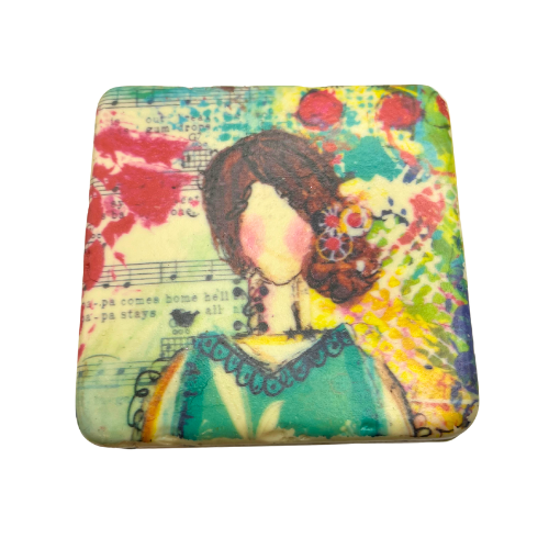New Christy Tomlinson Designs Fashion Inspired Coasters Set of 4 Cork Back