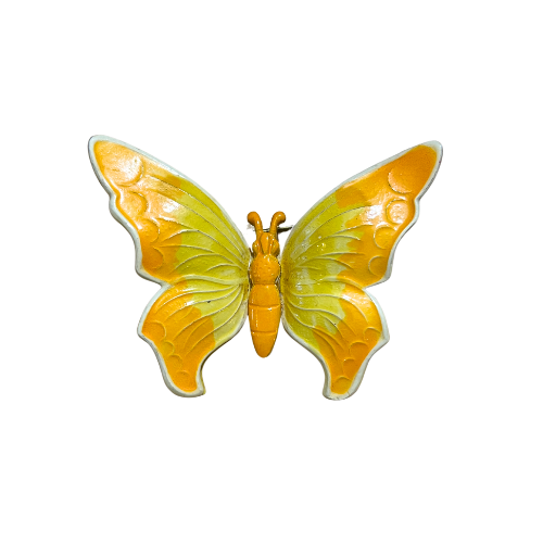 * Vintage Butterfly Brooch Pin Yellow Orange Ombre Made in W . Germany