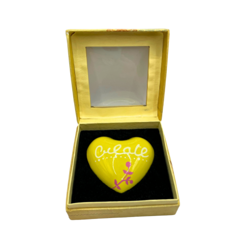 Create Chime Yellow Heart by Christy Tomlinson Mandala Chime Hearts Collection with Box