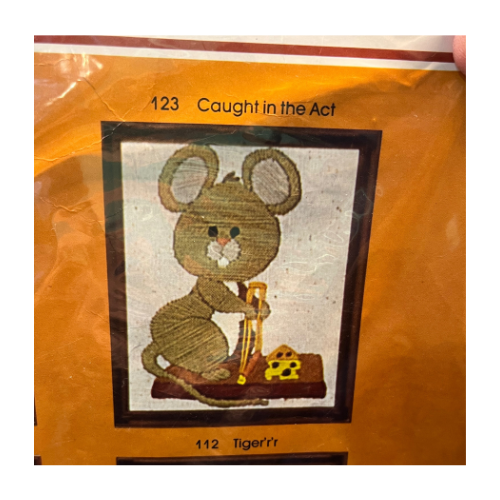 1970s The Creative Circle #123 Caught in the Act Mouse  Needlepoint Kit NEW