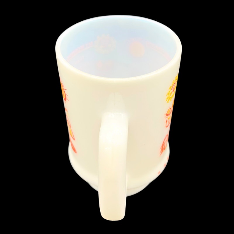 Vintage 1960s My Morning Prayer Milk Glass Pedestal Breakfast Mug
