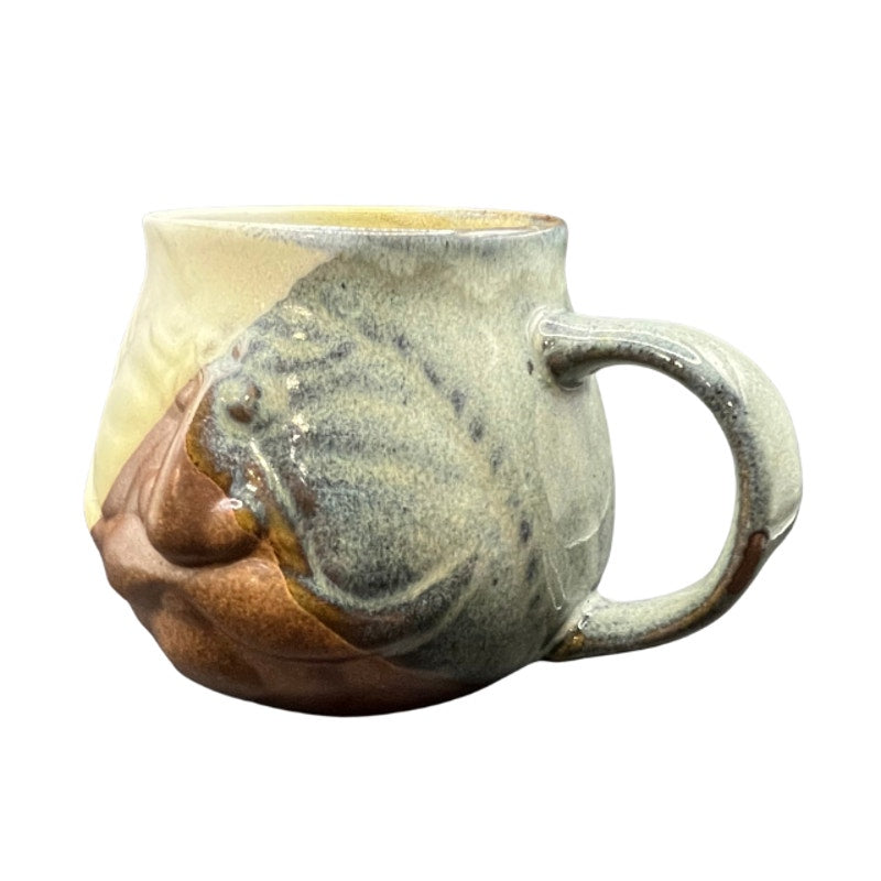 Vintage Pottery Craft USA 3D Face Mug Sculpted Man Mustache Coffee Cup