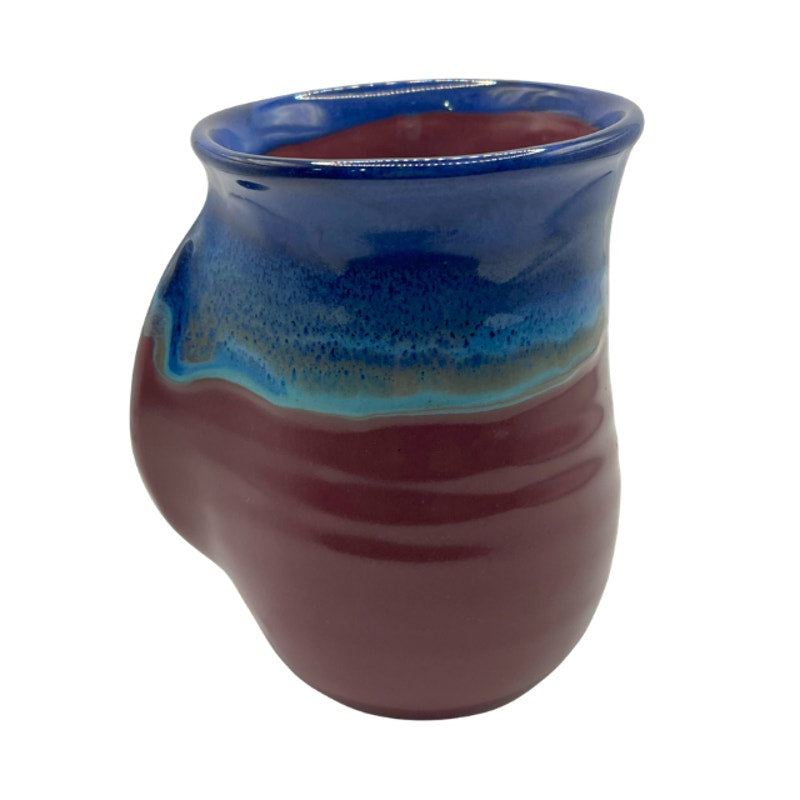 Clay in Motion Handwarmer Mug Signed Neher 2018 Purple Multicolor